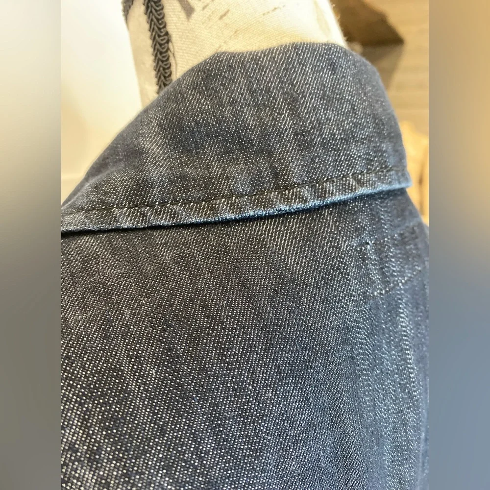 Baccini Blue Jean Jacket with Structured Fit and Waist Sash - Picture 6 of 7